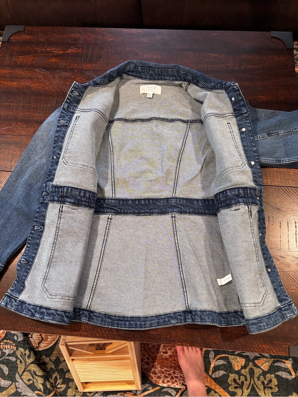 SHEIN Raw Hem Blue Denim Jacket - Picture 3 of 10